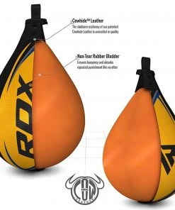 Outdoor - Fitness Boxbirne | Punching Ball Speed Leder S2 Von RDX Gelb