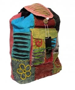 Shop-halona Hippie Rucksack Stone Washed, Cultbagz Flower 01 Natur & Trend