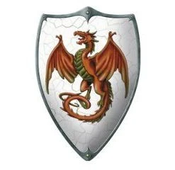 Shop-halona Rollenspiele Ritterschild, Schild Aus Holz F. Kinder Motiv Drache 49x32 Cm