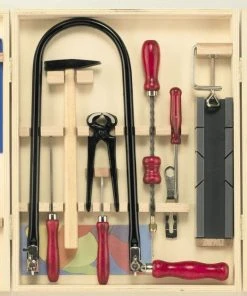 Shop-halona Kinderwerkstatt Laubsäge-Set Im Holzschrank "Unser Klassiker Mit Stahlwerkzeugen"