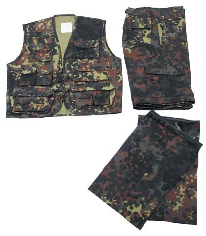 Shop-halona BW Kinder-Anzug, Militär Flecktarn, Weste U. Hose,mit Abnehmbaren Beinen 2 Shop-halona BW Kinder-Anzug, Militär Flecktarn, Weste U. Hose,mit Abnehmbaren Beinen