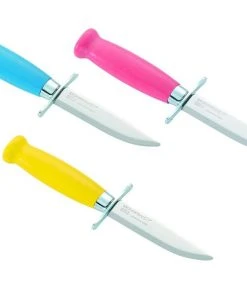 Shop-halona Freizeitmesser Mora Kindermesser, Schnitzmesser Im Bunten Birkenholzgriff. Messer F. Kinder