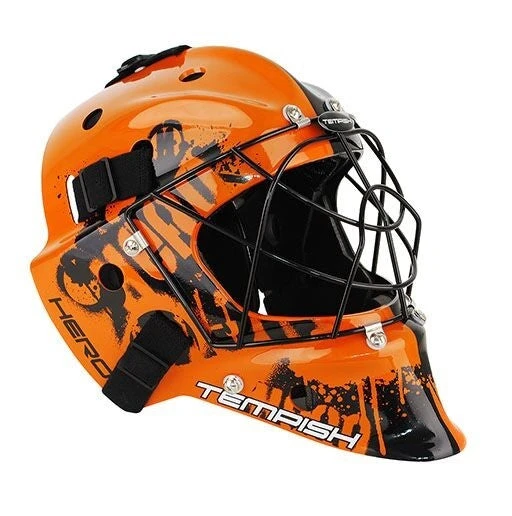 Shop-halona Floorball Helm IFF Zertifiziert Für Torwart, Torhüter Unihockey Senior Orange 2 Shop-halona Floorball Helm IFF Zertifiziert Für Torwart, Torhüter Unihockey Senior Orange