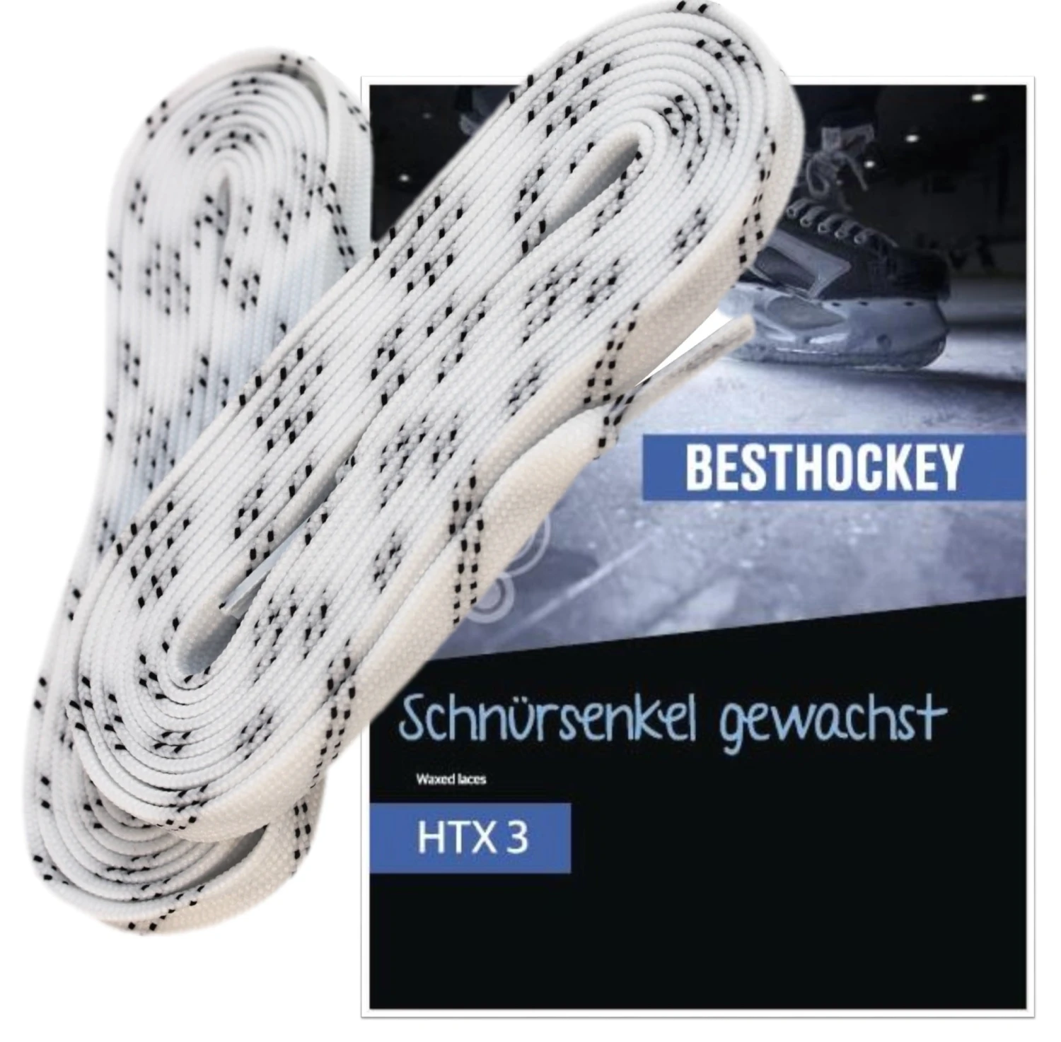 Besthockey Schlittschuhe Schnürsenkel Hockey Gewachst Weiß 84-130 1 Besthockey Schlittschuhe Schnürsenkel Hockey Gewachst Weiß 84-130
