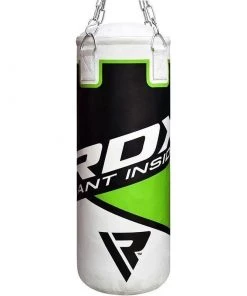 Boxsack 2FT Punch Bag Green Mit Boxhandschuhen Von RDX Outdoor - Fitness