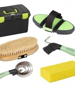 Shop-halona Kerbl Pferdeputzset 6tlg. Mit Hufkratzer, Putzkoffer, Striegel Uvm