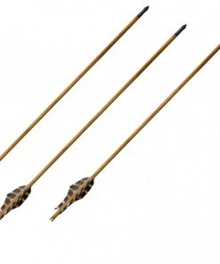 Shop-halona 3x Traditioneller Pfeil, Holzpfeil ULLR, 29 Zoll Beier Bogensport Naturfedern Pfeile