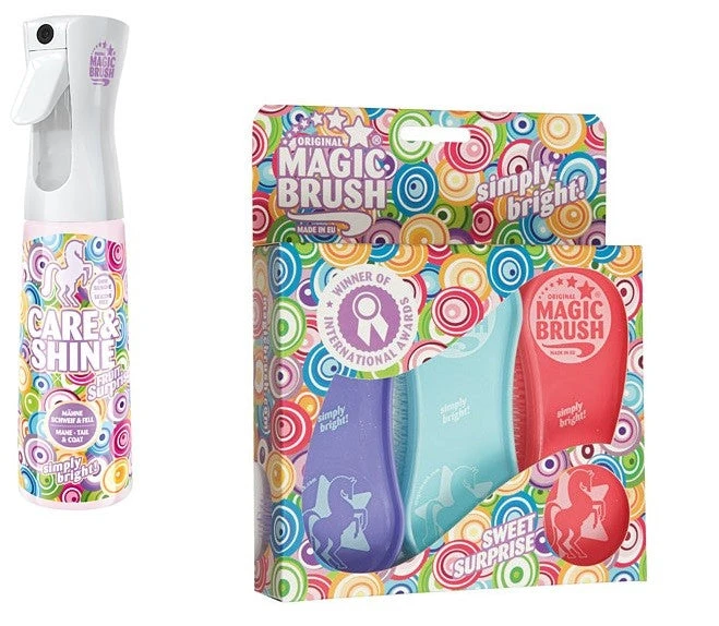 Shop-halona MagicBrush Pfegeset Mit Pflegespray Und 3x Bürste F. Pferde Reitsport 4 Shop-halona MagicBrush Pfegeset Mit Pflegespray Und 3x Bürste F. Pferde Reitsport