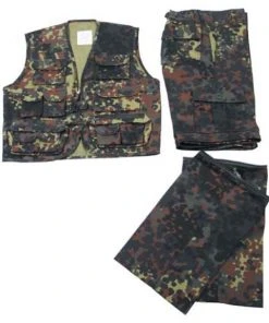 Shop-halona BW Kinder-Anzug, Militär Flecktarn, Weste U. Hose,mit Abnehmbaren Beinen 5 Shop-halona BW Kinder-Anzug, Militär Flecktarn, Weste U. Hose,mit Abnehmbaren Beinen